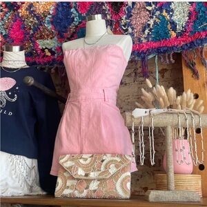 Pink Strapless romper